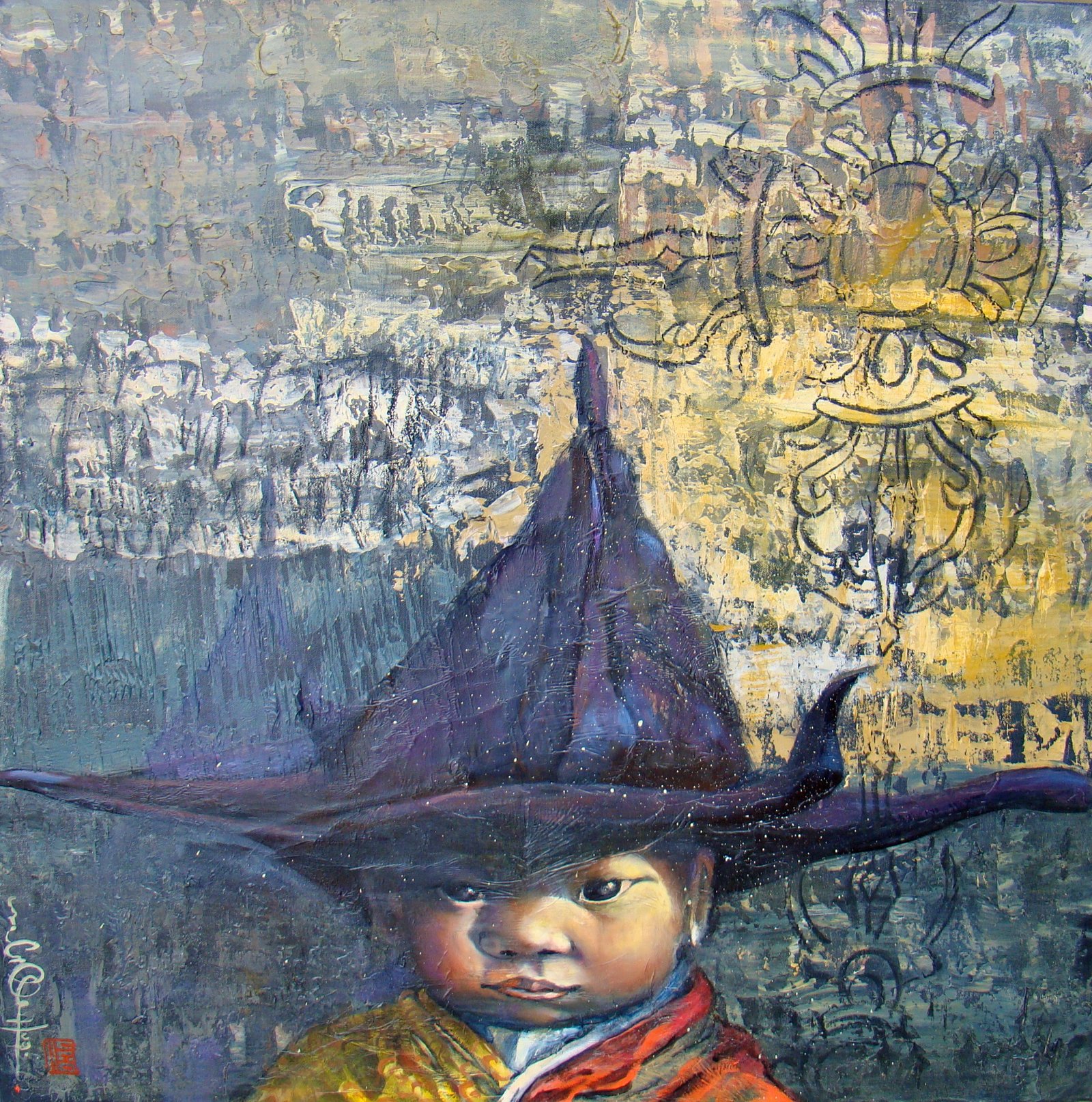 SAMADHI I, gesso, oil & mixte